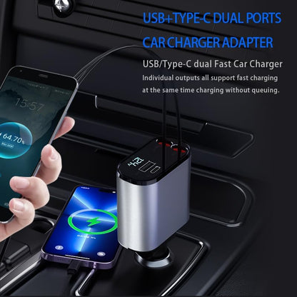 Retractable Car Charger - 4 in 1 Fast Charger (Original)