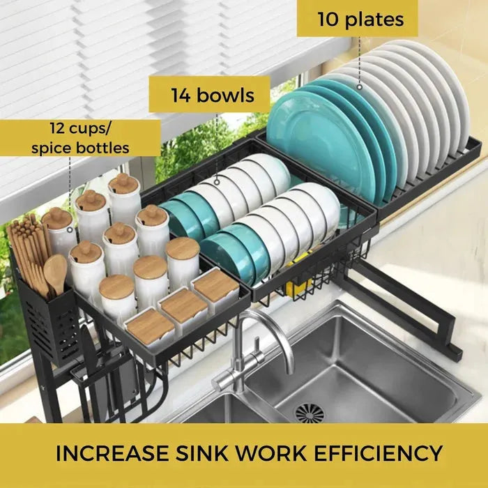 Kitchen Plus® | Stainless Steel Over Sink Dish Rack - Without Cover